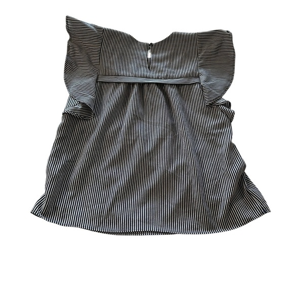 Monteau women's size small blue and white striped blouse - Picture 2 of 5